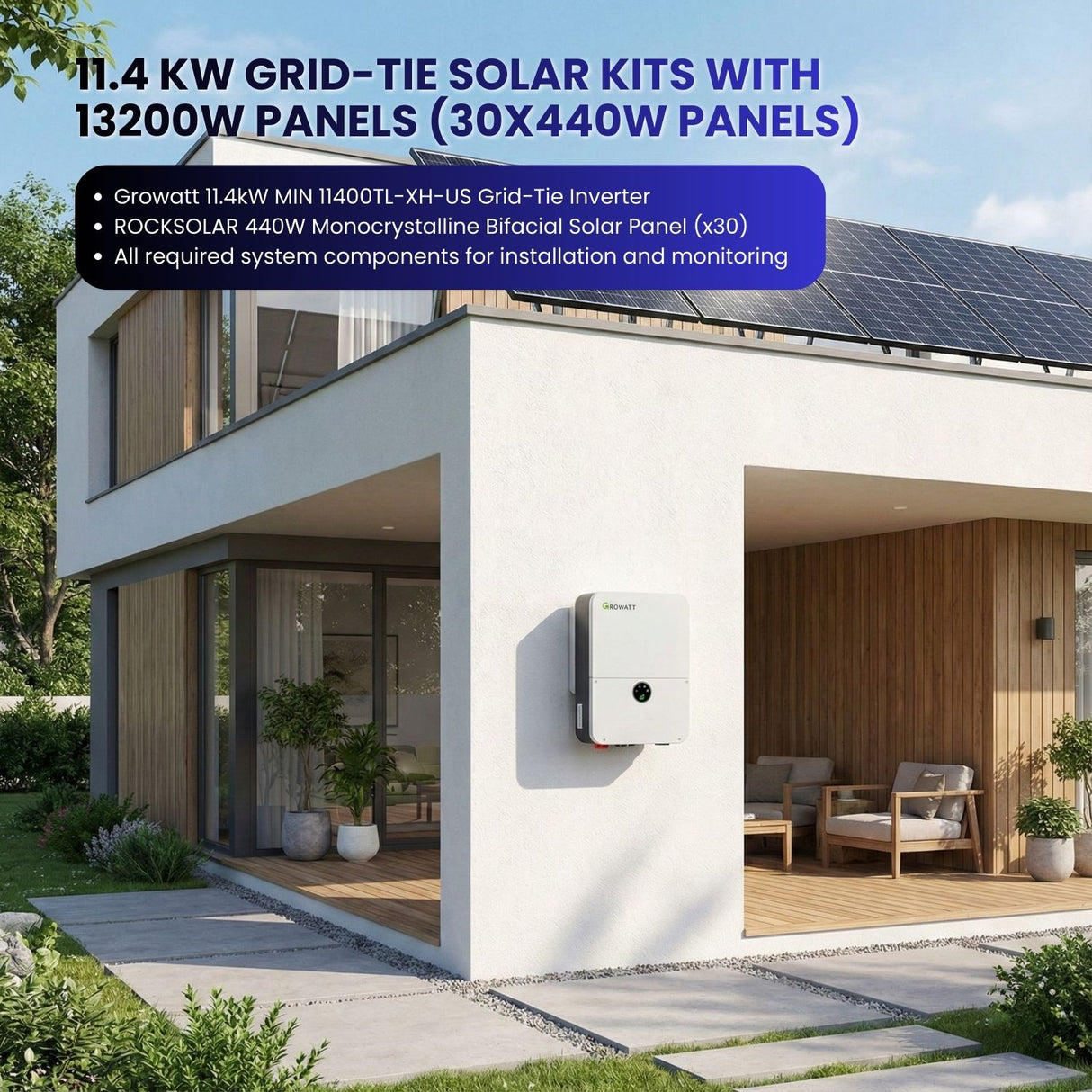 11.4 KW Grid-Tie Solar Kits with 13200W Panels (30X440W Panels)