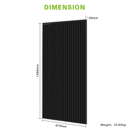 ROCKSOLAR 800W 12/24V Rigid Solar Panel Kit