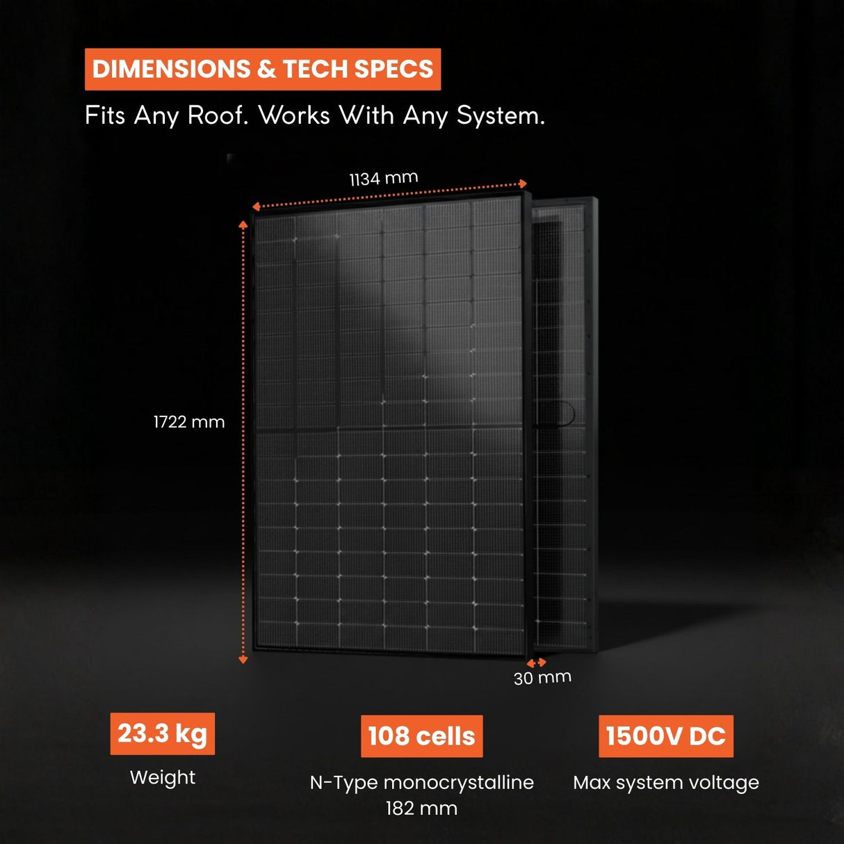 Hanersun Hitouch 5N – 420W to 445W Full Black Bifacial Solar Panel