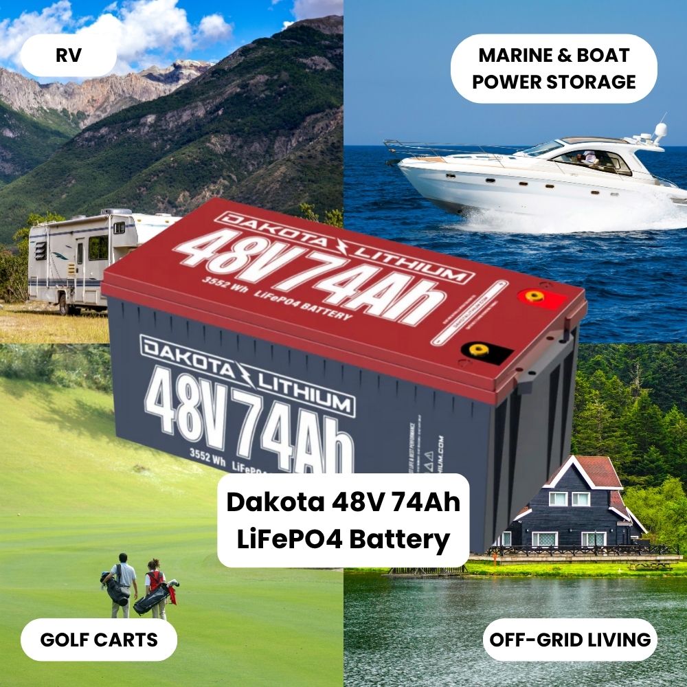 Dakota 48V 74Ah LiFePO4 Battery Pack – Long-Life Lithium Iron Phosphate Battery for Solar, RV, Marine & Off-Grid Power