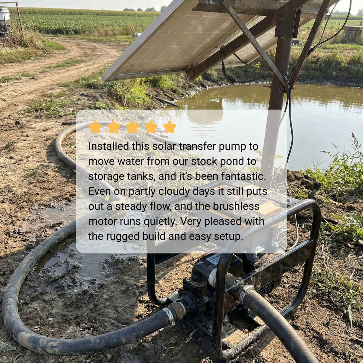 Rocksolar 3.75HP 60-450V Solar DC Brushless water transfer Pump Kit