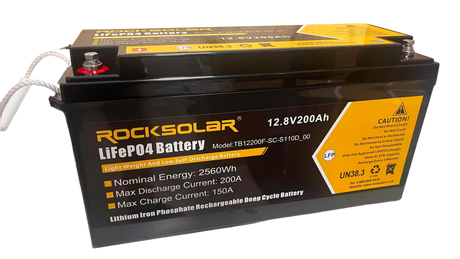 ROCKSOLAR 12V 200Ah Deep Cycle Lithium Battery (LIFEPO4)