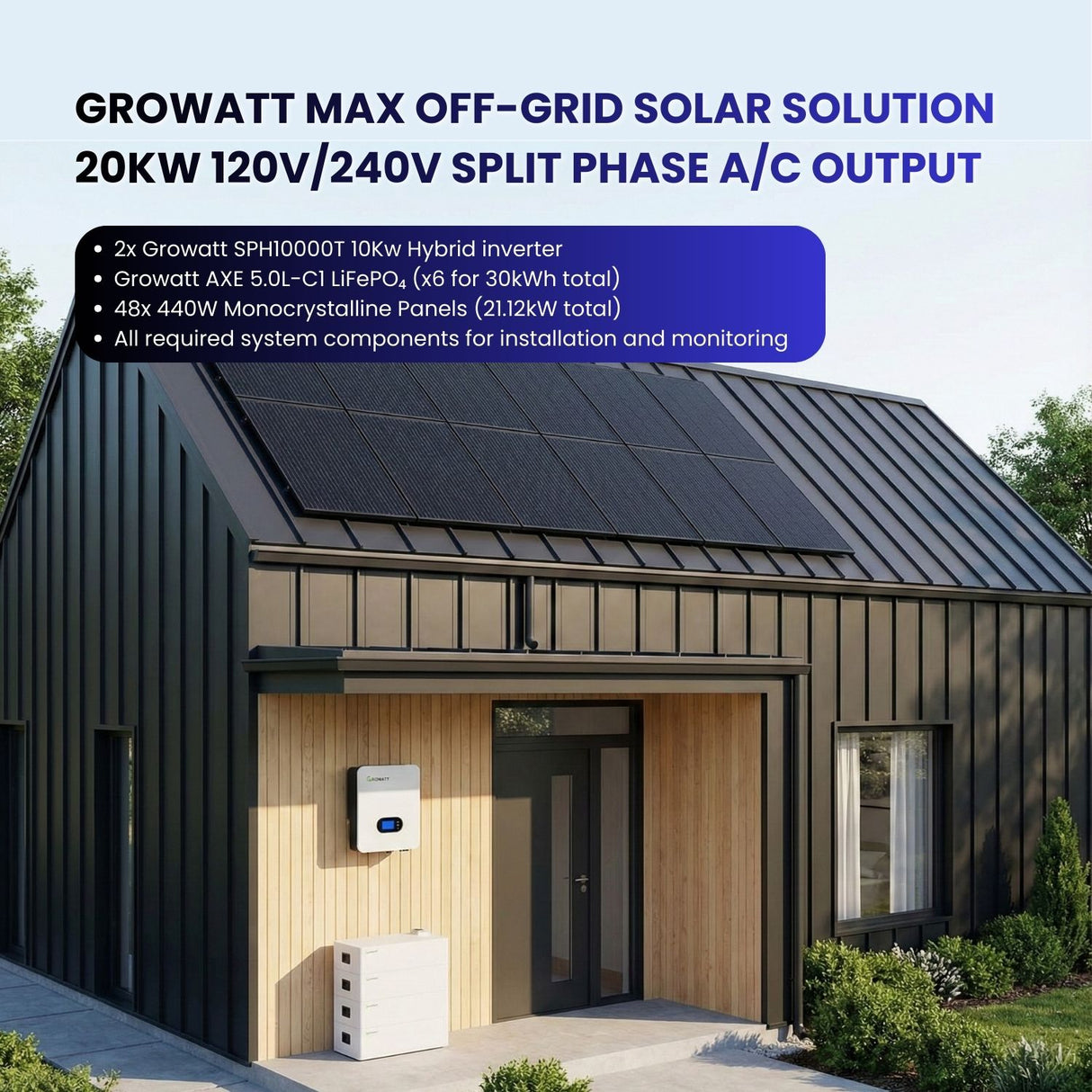 24kw off grid home solar system kit
