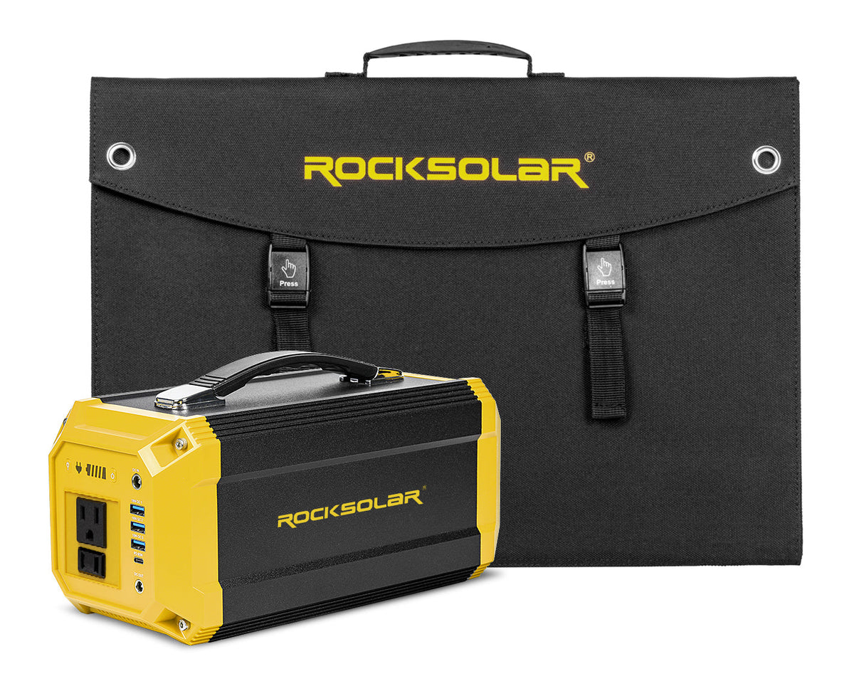 ROCKSOLAR Ready 200-Watt Power Station Plus 60-Watt Foldable Solar Panel Solar Generator Kit