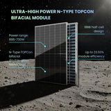 Zshine 705W N-Type High efficiency Bifacial Dual Glass Module ($0.36/W 31 panels/pallet)