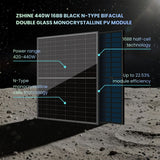 Zshine 440W High efficiency Bifacial Dual Glass Module ( 36 panels/pallet) (0.34$/W)