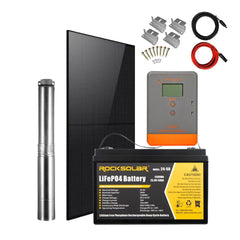 Sistema de bomba de agua solar fuera de la red ROCKSOLAR de 500 W y 12 V