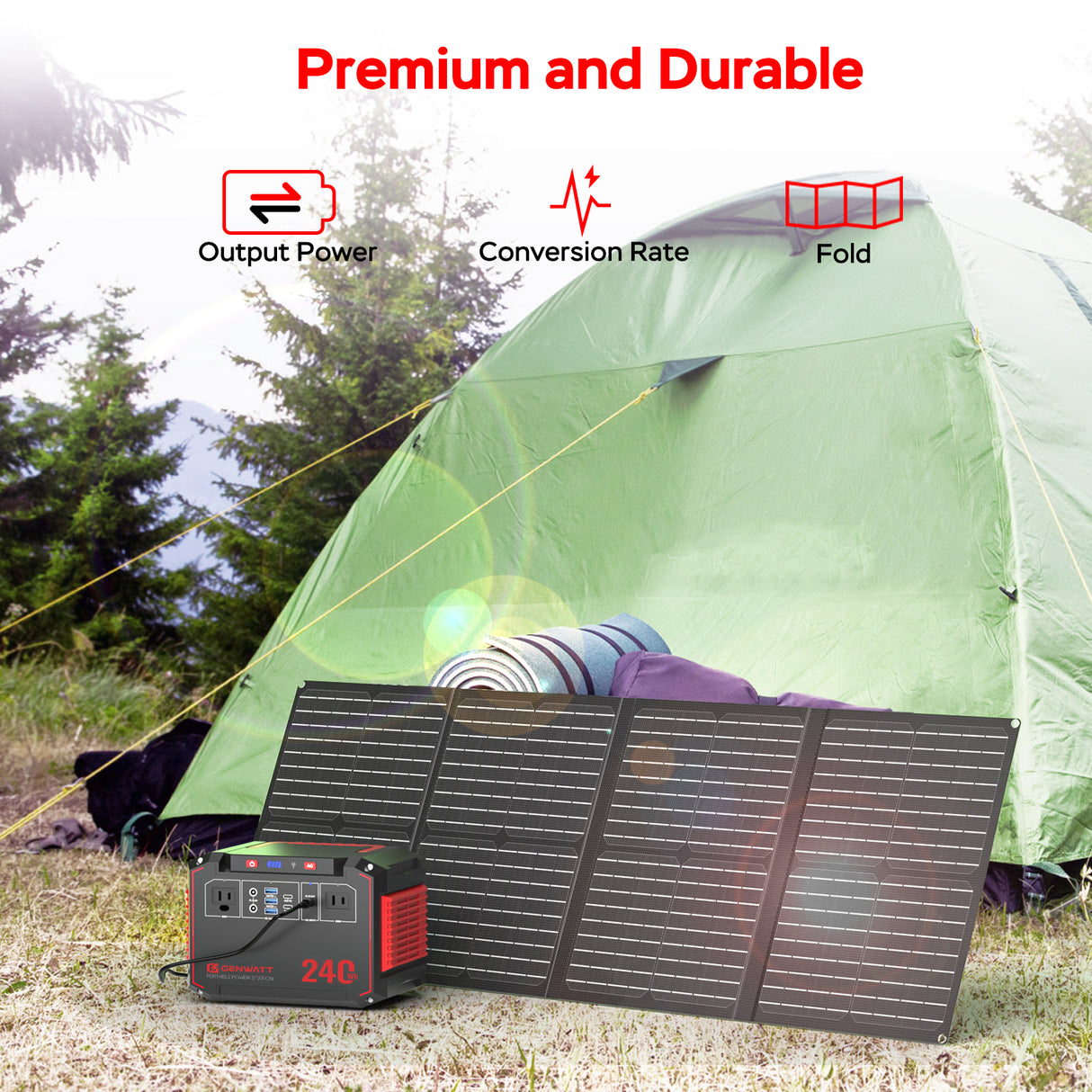 GENWATT G638 Portable Power Station + Solar Panel Combo