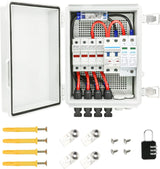 4 String Waterproof Solar Combiner Box With Lightning Arrester, 15A Rated Current Fuse & 63A Circuit Breaker