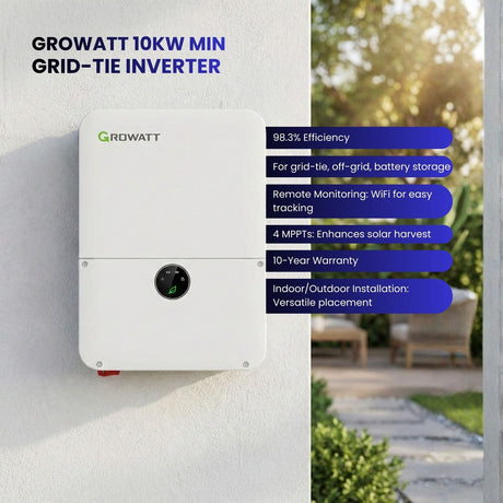 Growatt 10kW grid-tie inverter features 