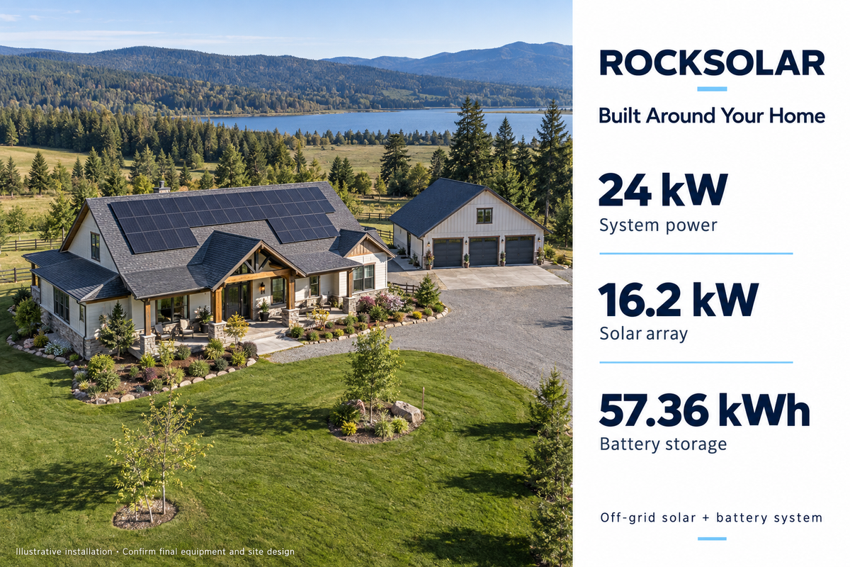 24kW Off-Grid Solar System with 16.2kW Panels & 57.36kWh Battery, view 3