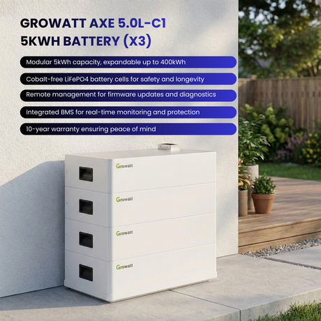 Growatt AXE 5.0L-C1 battery system with outdoor setting