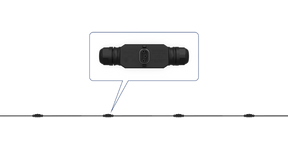 Hoymiles HMS AC trunk cable with spaced connectors — manufacturer illustration
