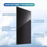 JA Solar JAM54D41 LB 440W | N-Type Double Glass Bifacial Solar Panel | Black Module (0.42$/W)