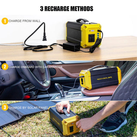 recharge method of solar powered generators 