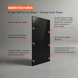 N type mate Solar panel with features highlighted 