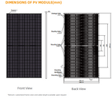 dimension chart of pv module 585w 