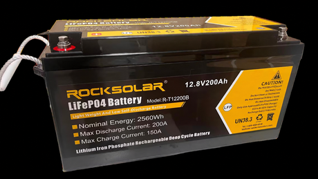 ROCKSOLAR R-T12200B 12.8V 200Ah LiFePO4 battery