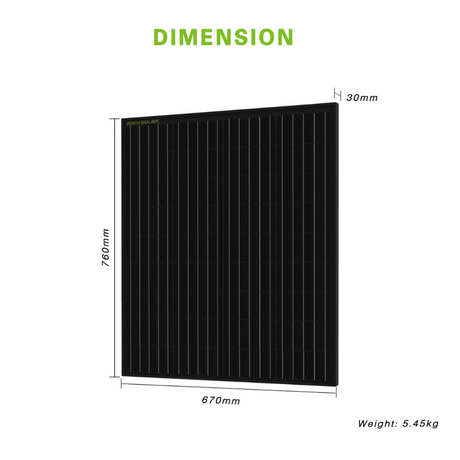 dimension solar panel 12v