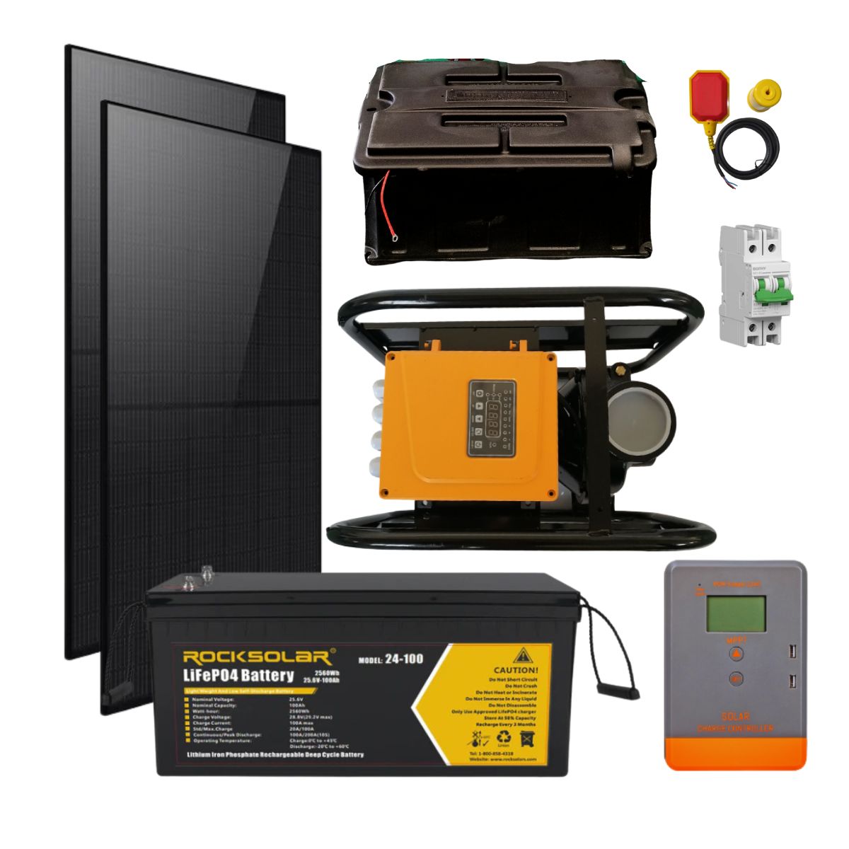 0.4hp off grid solar water transfer pump system
