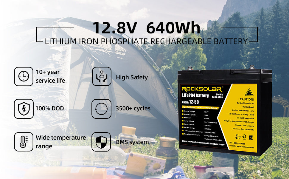 12V 50AH Lithium Battery  Lithium Deep Cycle Battery Collection – ROCKSOLAR