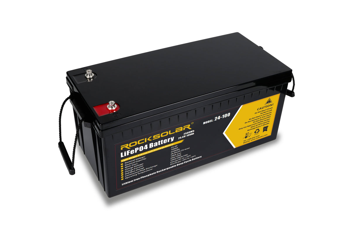 24V 100AH Lithium Battery  Durable Deep Cycle Battery Collection –  ROCKSOLAR