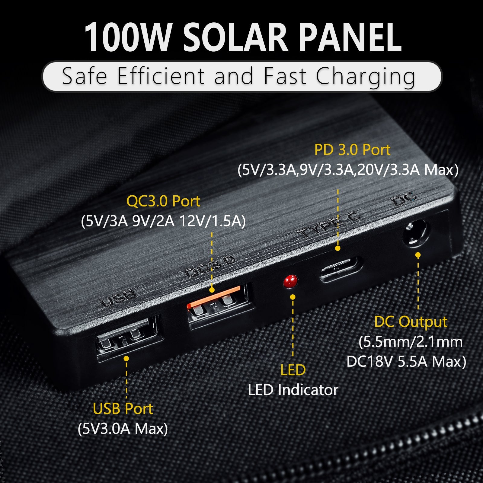 100W 12V Foldable Solar Panel | Solar Panels for Camping – ROCKSOLAR