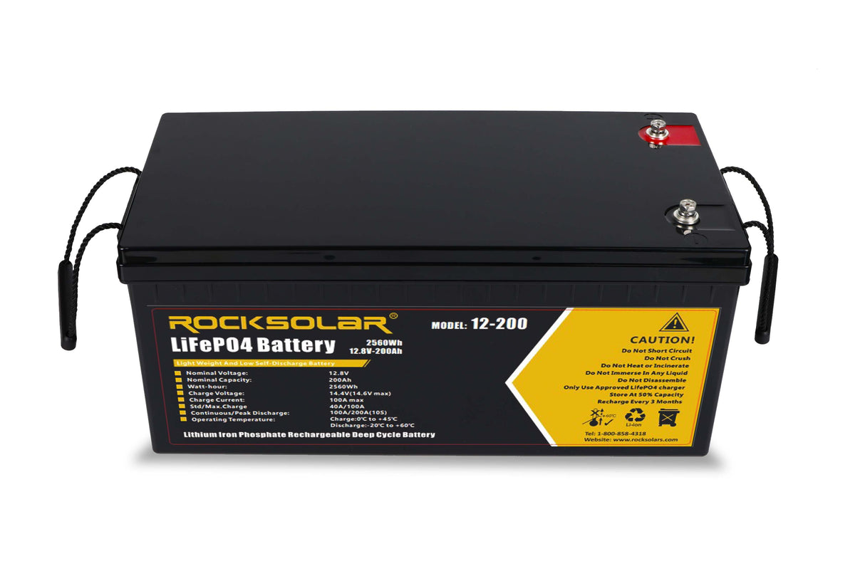 12,8V Lithium 200Ah LiFePO4 Premium Batterie, 200A-BMS-2.0